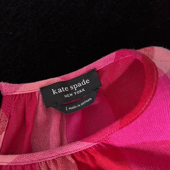 Kate Spade Pink and Red Ruffled Blouse - Picture 2 of 6